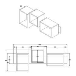 Kệ Trang Trí Màu Gỗ Tự Nhiên - Trắng 105cm Treo Tường