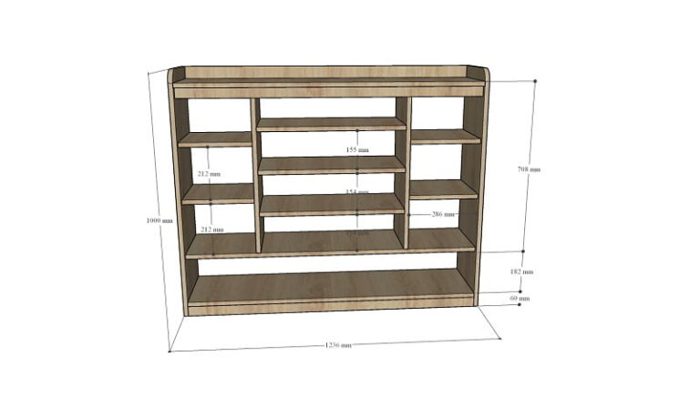 Tủ Giày Dép Màu Gỗ Tự Nhiên Trắng 124cm Cánh Mở