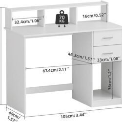 Bàn Học Sinh Trắng 105cm MDF Chống Ẩm