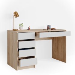Bàn Làm Việc Màu Gỗ Tự Nhiên Trắng 120cm Tiện Dụng