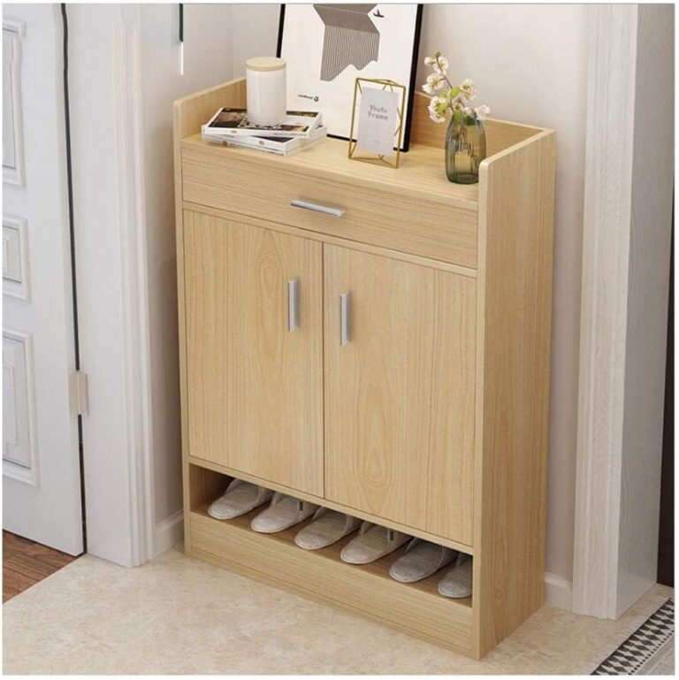 Tủ Giày Dép Màu Gỗ Tự Nhiên 60cm Có Ngăn Kéo