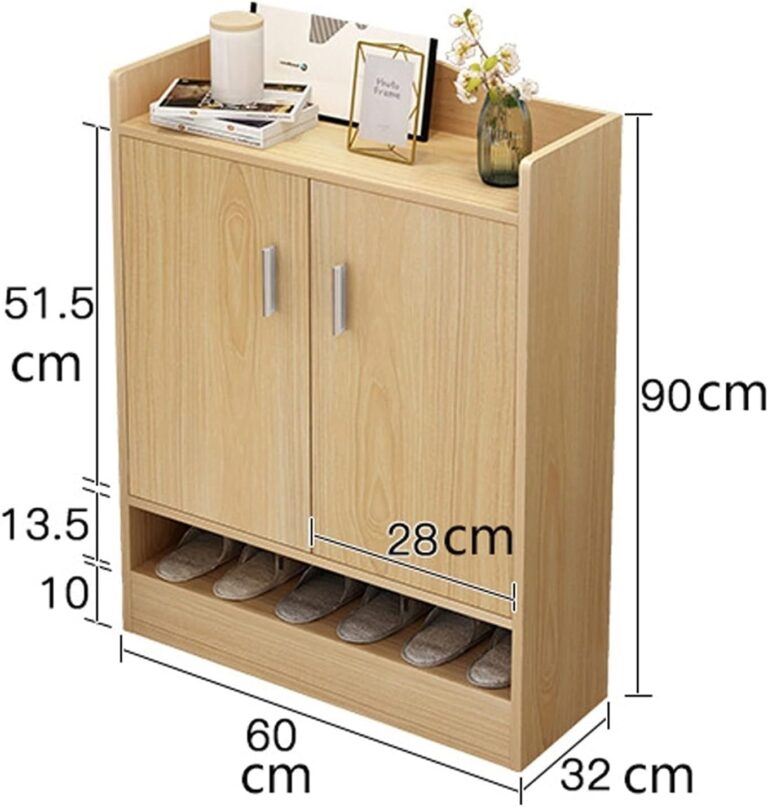 Tủ Giày Dép Màu Gỗ Tự Nhiên Trắng 60cm Cánh Mở