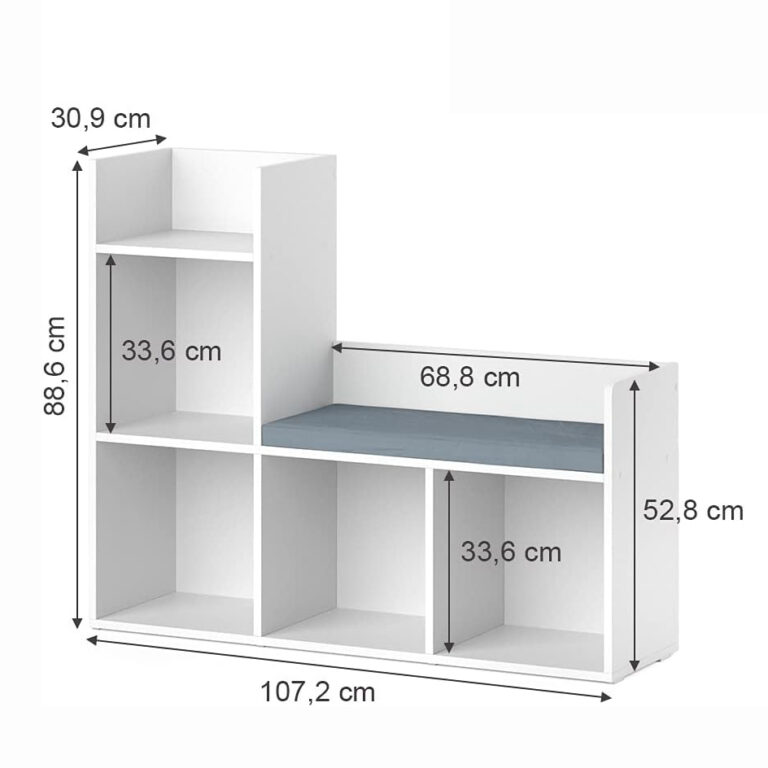 Kệ Trang Trí Màu Trắng 107cm Kết Hợp Ghế