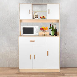 Tủ Chén Dĩa Trắng Vân Gỗ 100cm Hiện Đại